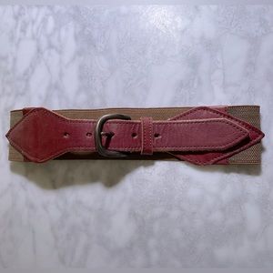 Anthropologie belt - combined genuine leather+elastic stretchy material,like new